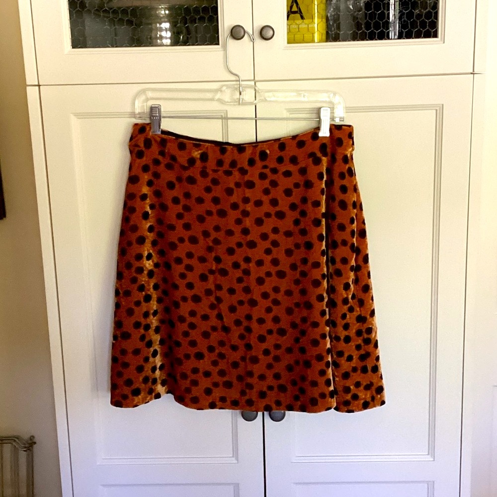 Madewell velvet Polka Dot Burnt sienna Skirt